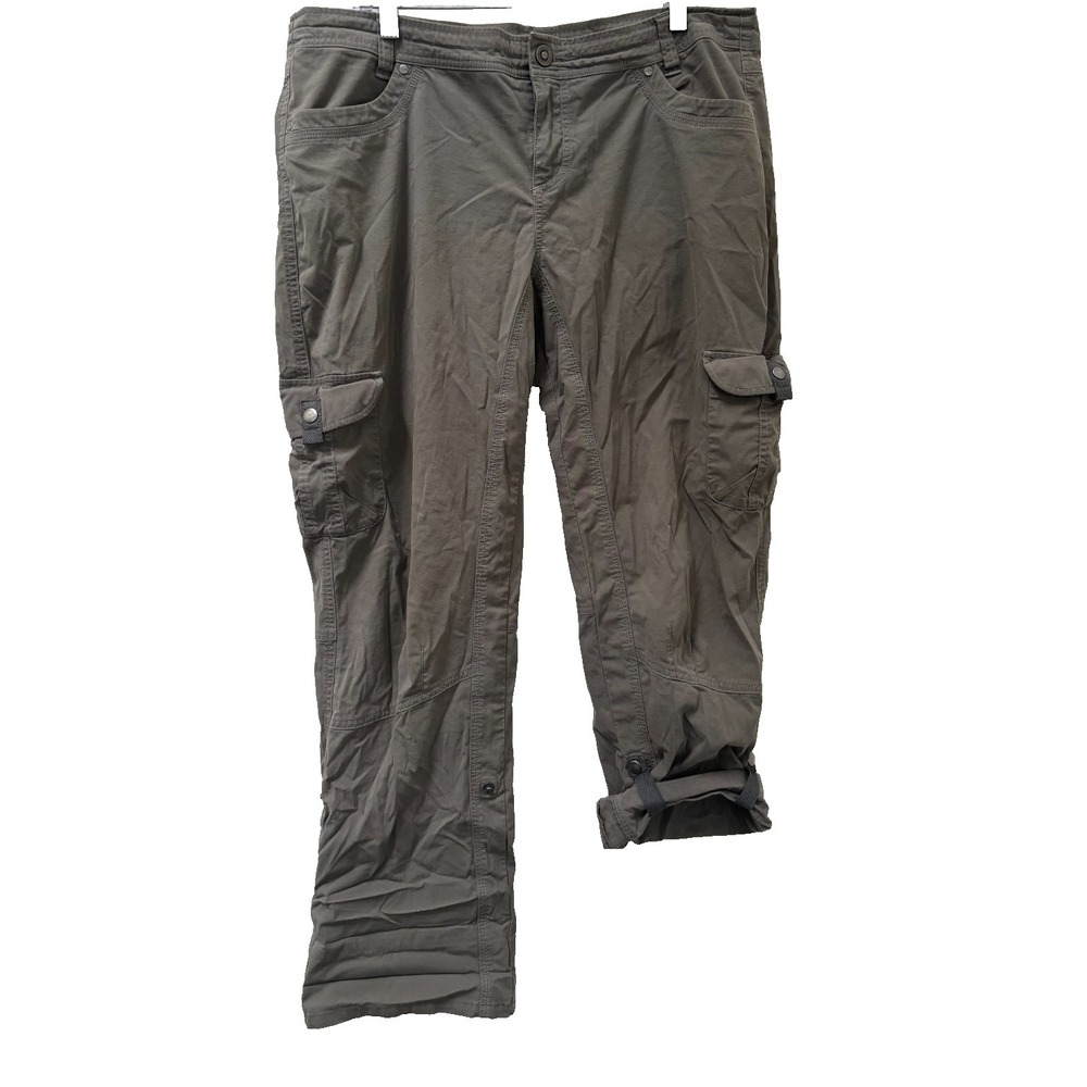 Kuhl Legendary Pants 16 petite Green Splash Roll Up Cargo Hiking Gorp Utility